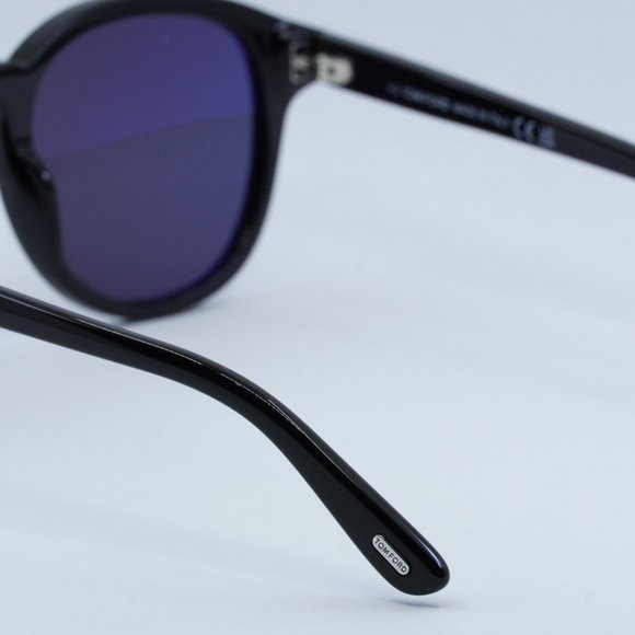 Tom Ford Jameson FT0752-N 01A Sunglasses Black Round Frame, Smoke Lenses - Picture 6 of 11